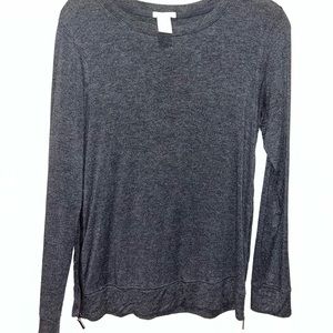 Grey long sleeve sweatshirt . Side zip up